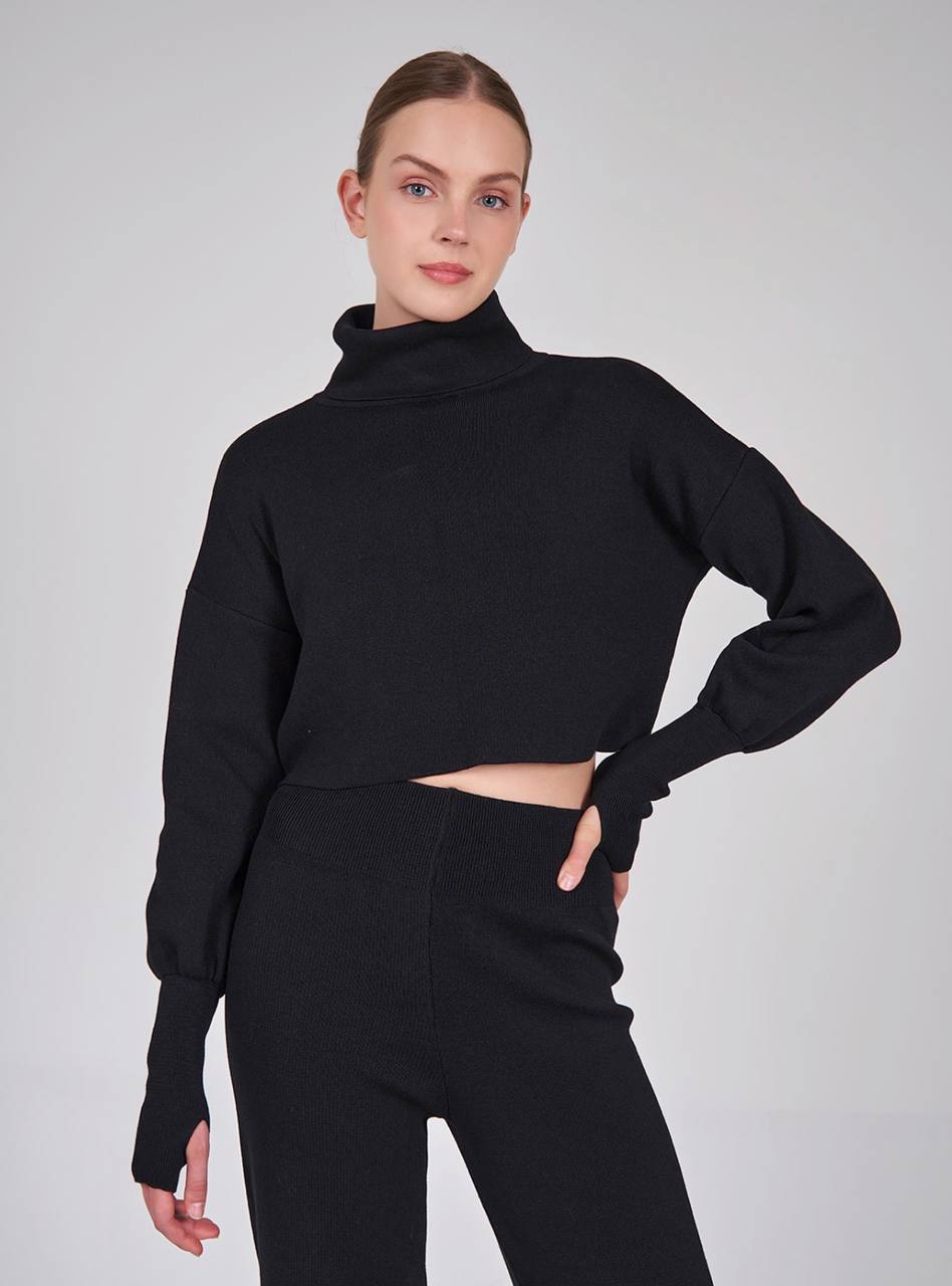 Black Soft  Sweater and Trousers