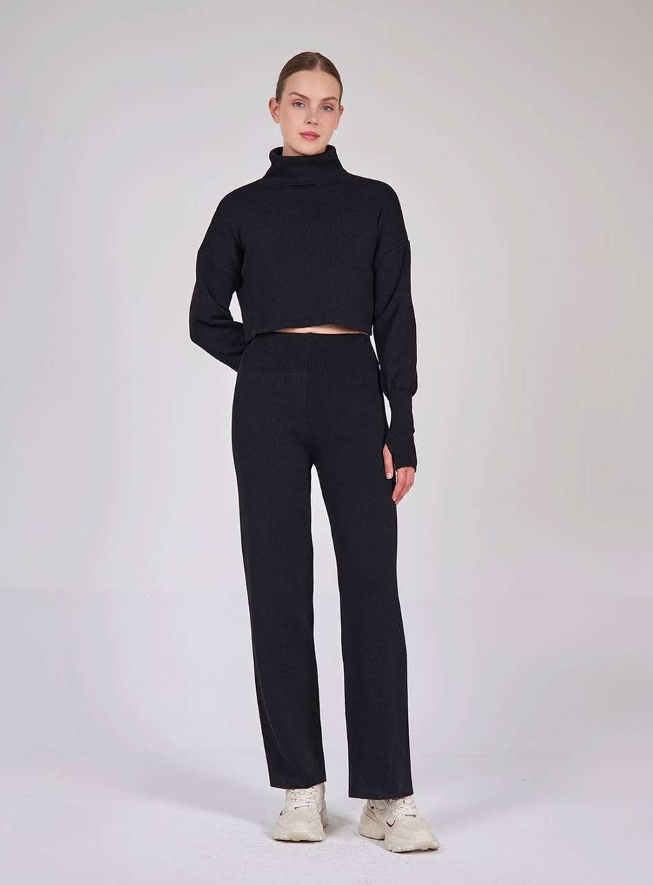 Black Soft  Sweater and Trousers