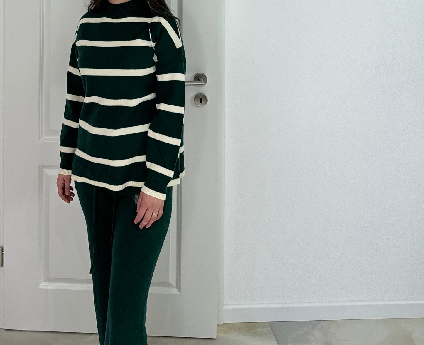 Green Soft Sweater and Trousers